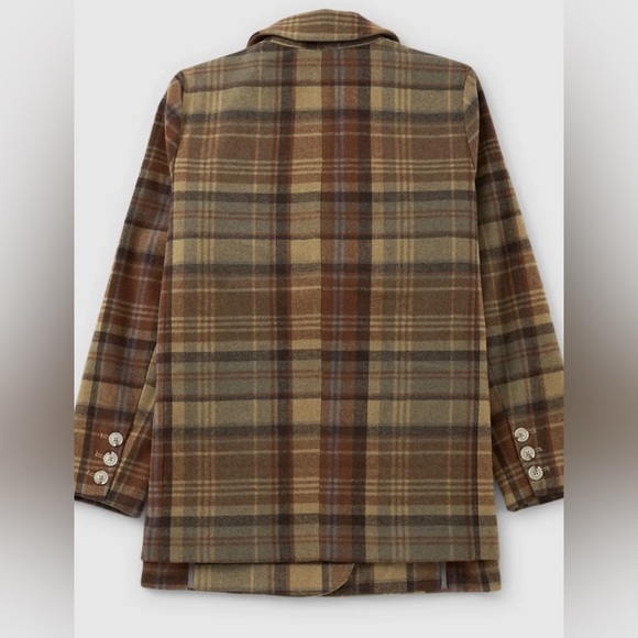 Free People Mari Plaid Blazer Jacket - Picture 7 of 16